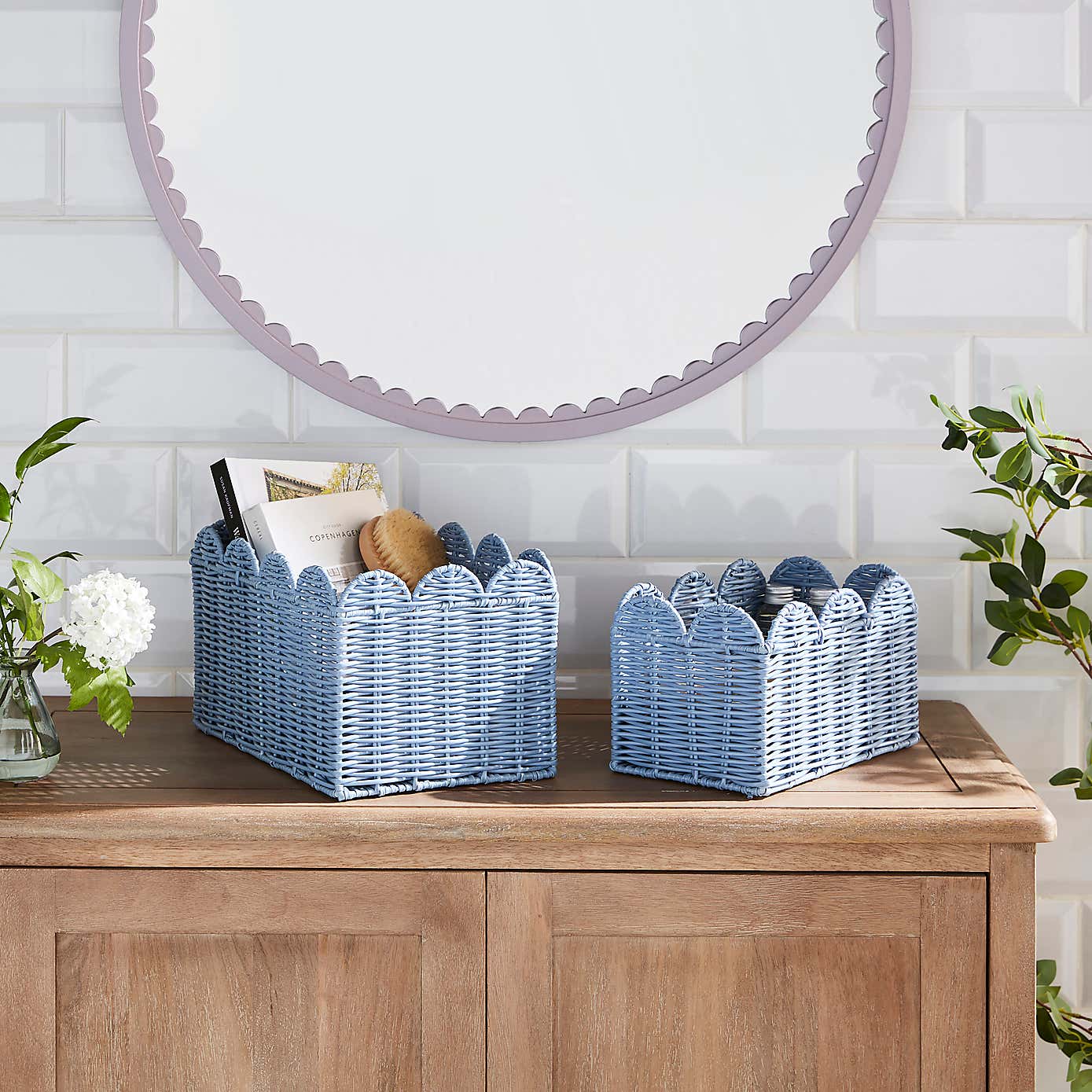 Heart and Soul Scallop Set of 2 Baskets