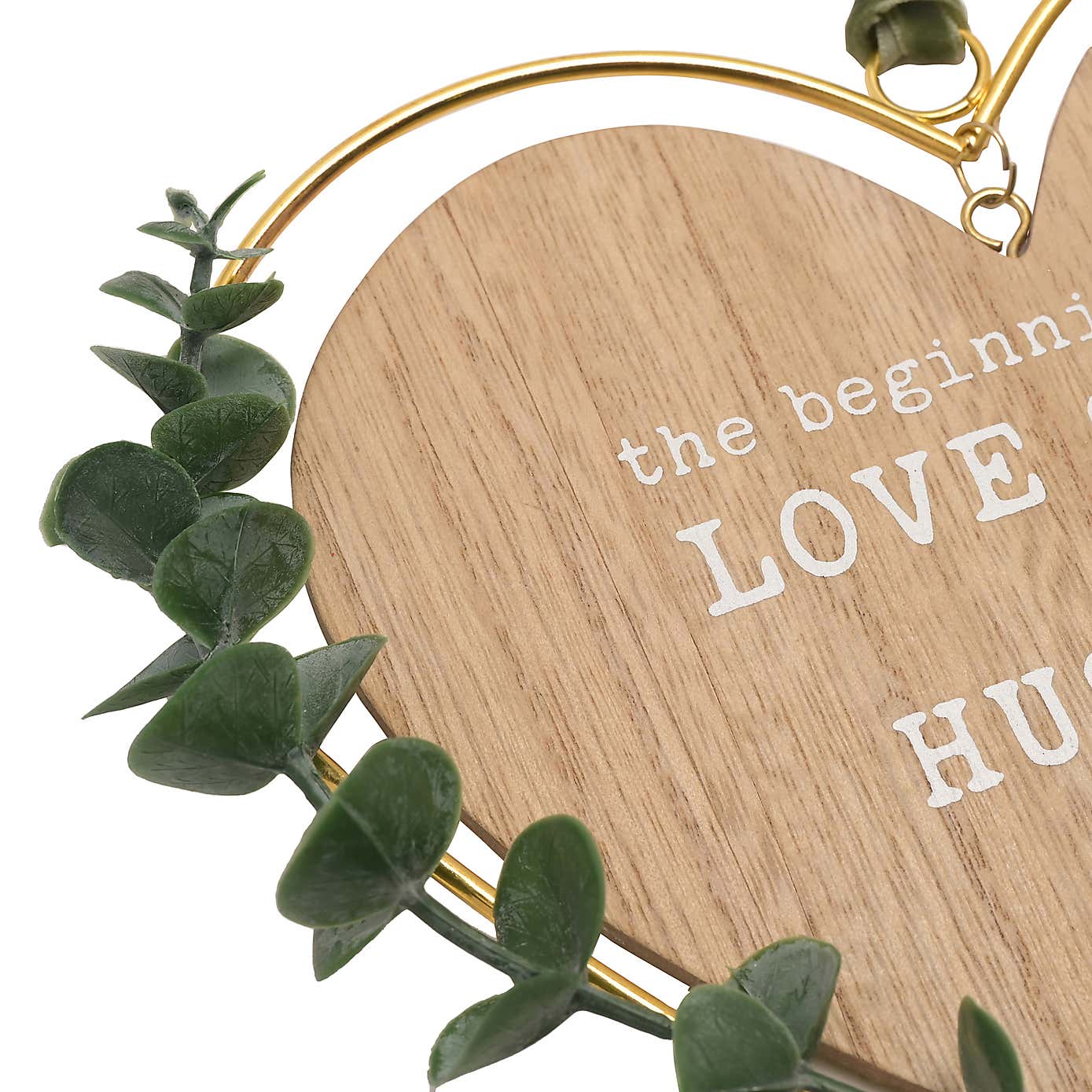 Love Story Husband & Wife Heart Plaque with Leaves