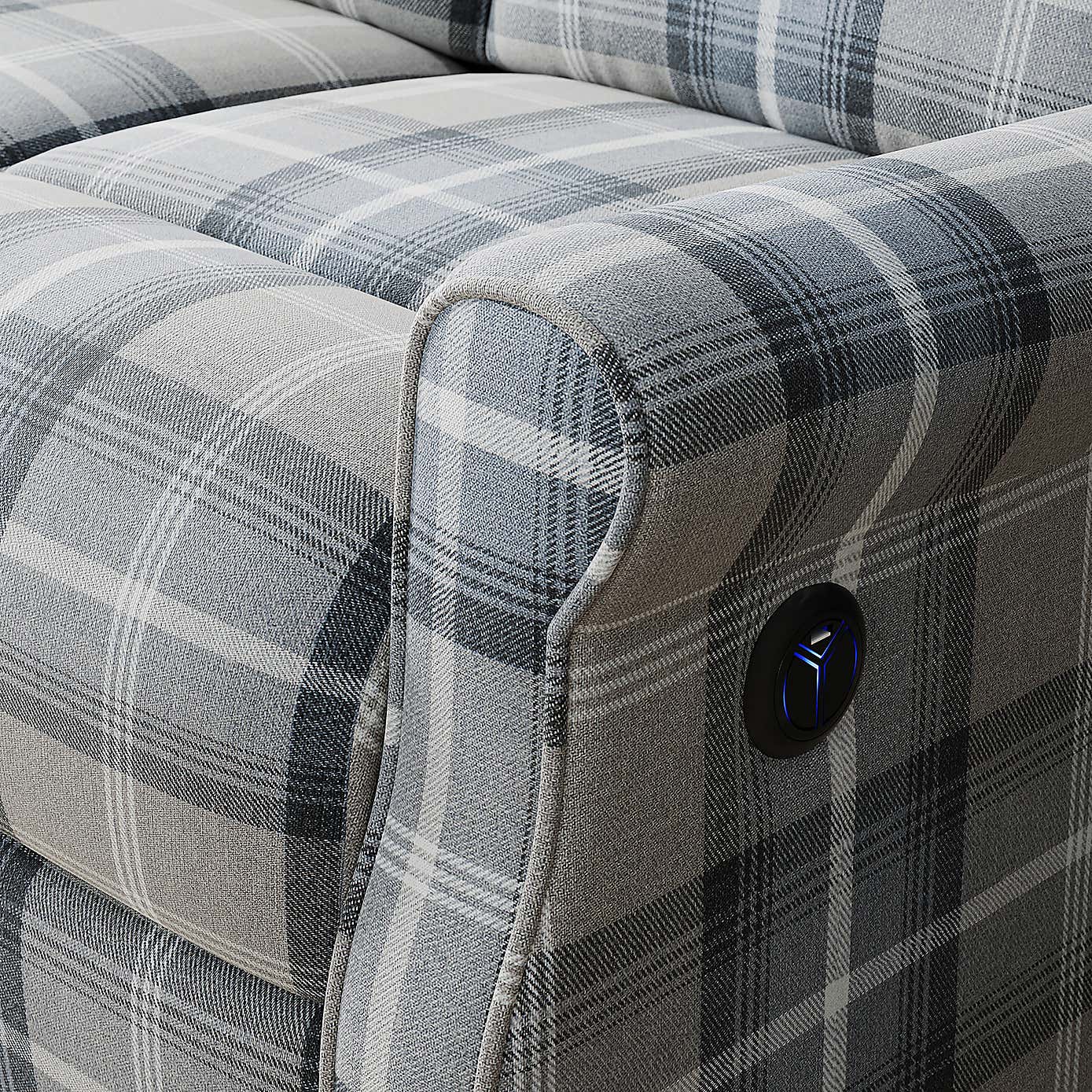 Edith 2 Seater Electric Recliner Check Print