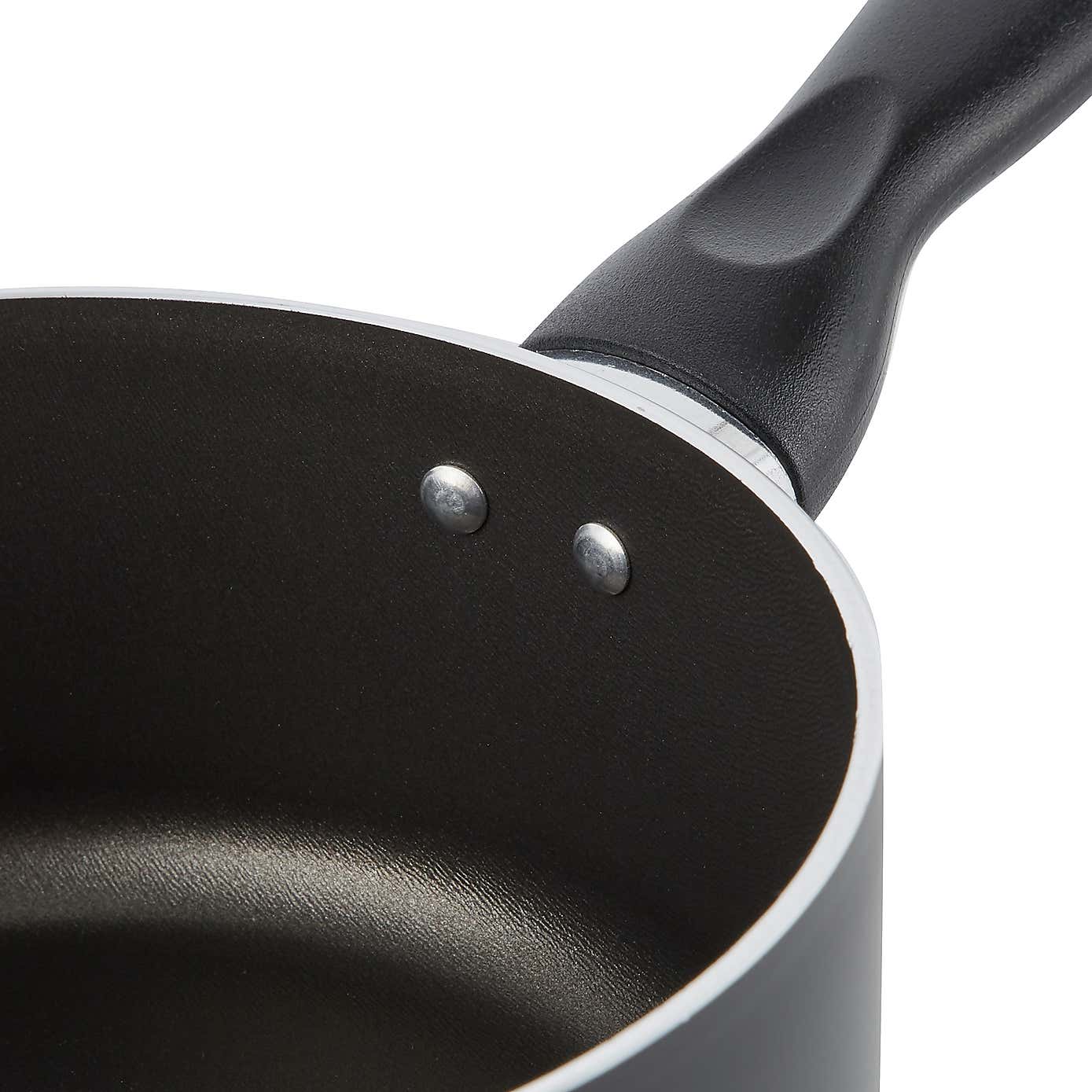 Essentials Non-Stick Aluminium Saucepan, 16cm