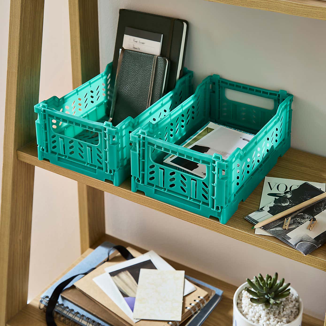 Pack of 2 Foldable Crates