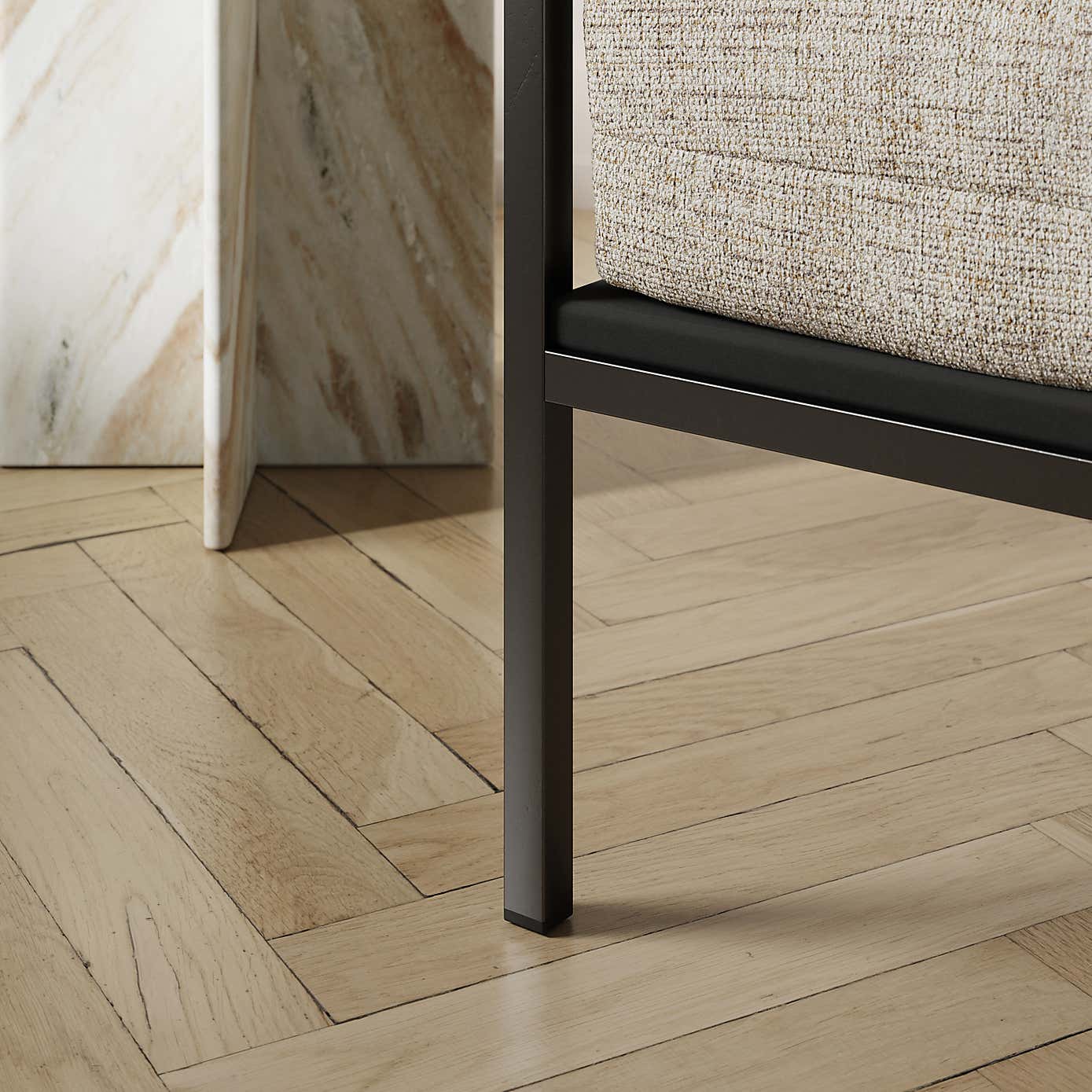 Kai Woven Fabric Pillow Arm Occasional Chair