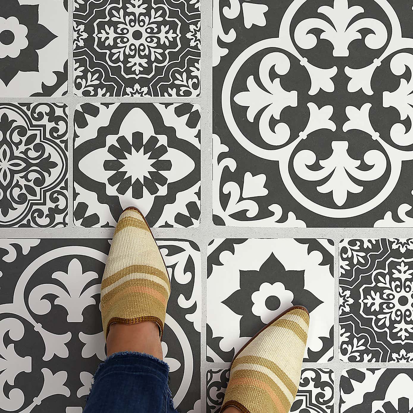 Valencia Self Adhesive Oversized Floor Tiles