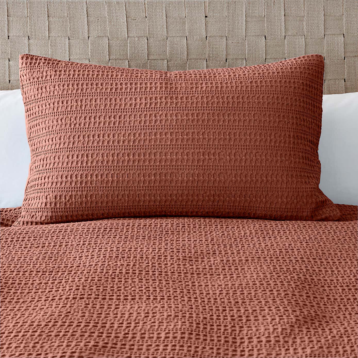 Amberley Waffle Cotton Silver Duvet Cover and Pillowcase Set