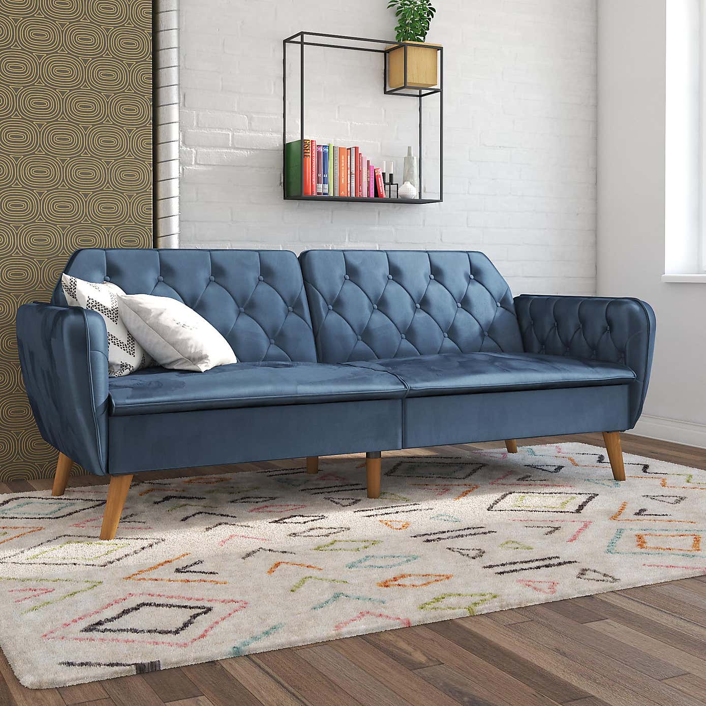 Tallulah Velvet Memory Foam Futon