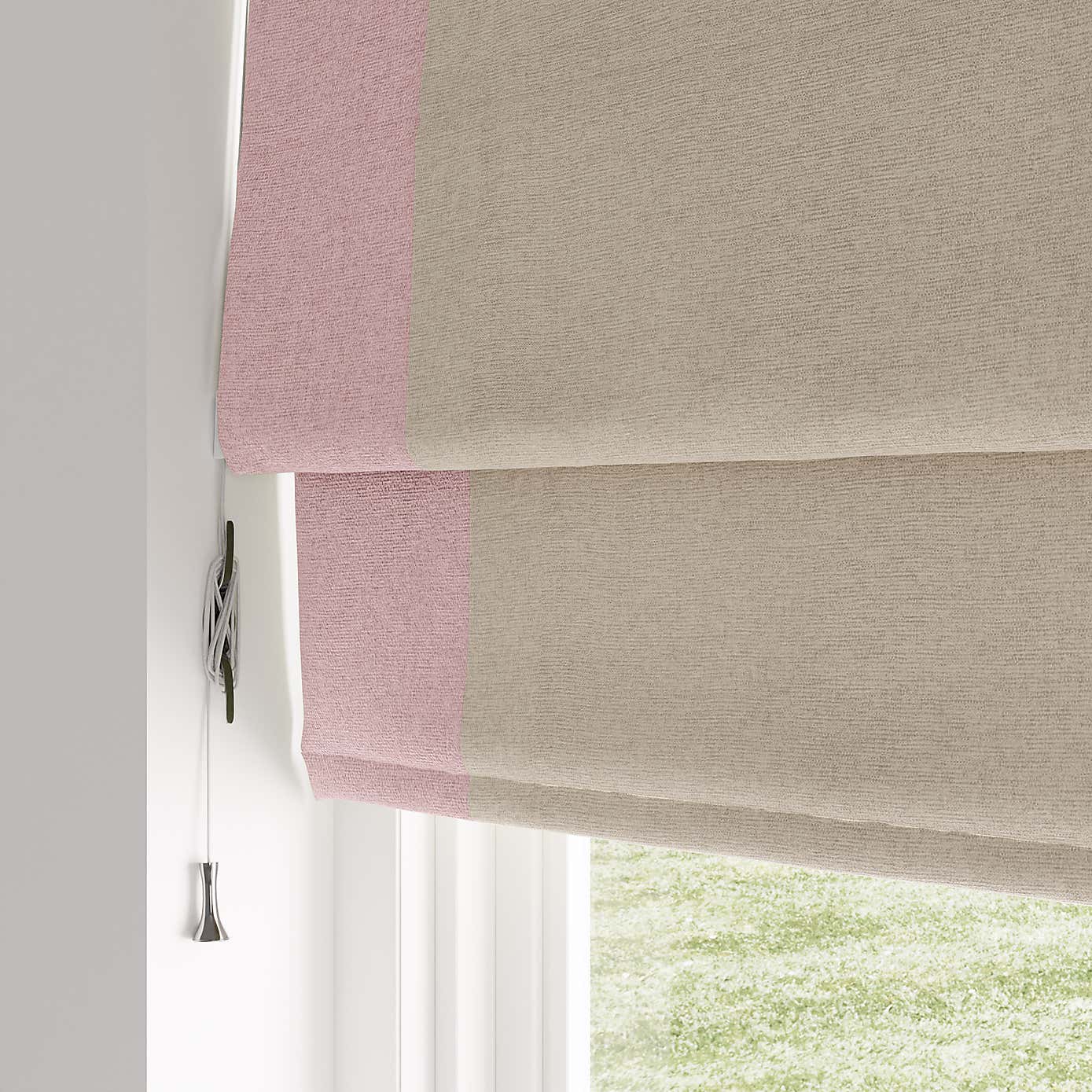 Luna Bordered Blackout Roman Blind