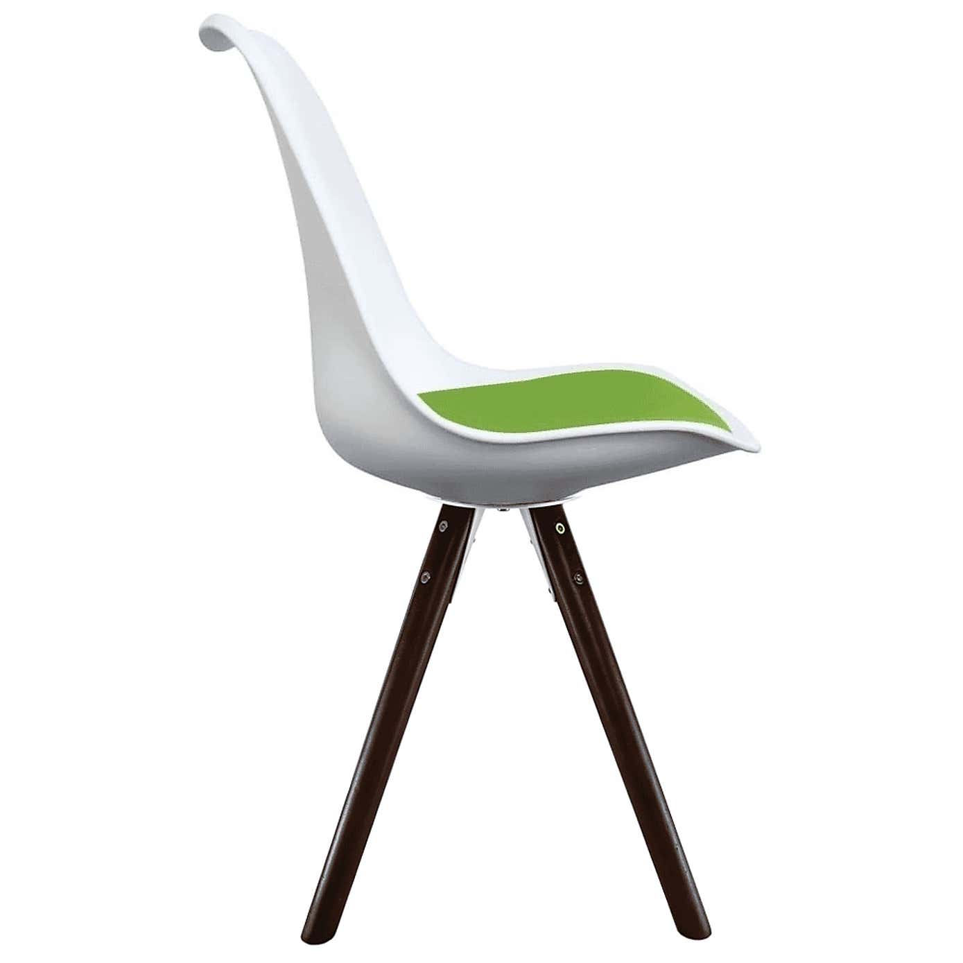 Fusion Living Soho White Plastic Dining Chair with Pyramid Legs