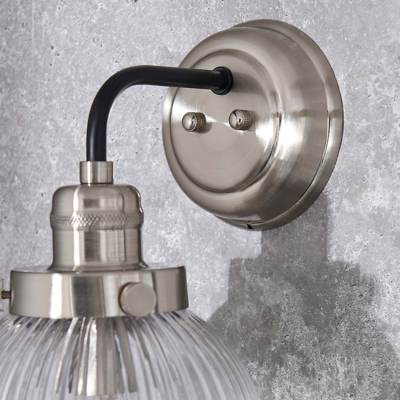 Broden Ribbed Chrome Wall Light