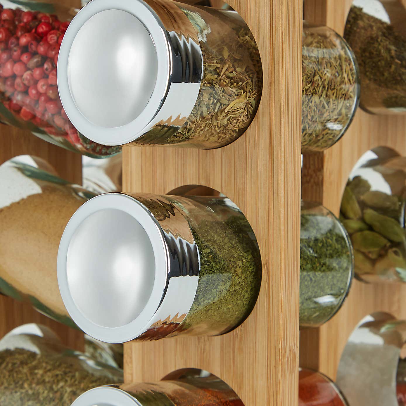 Dunelm Bamboo Rotating Spice Rack