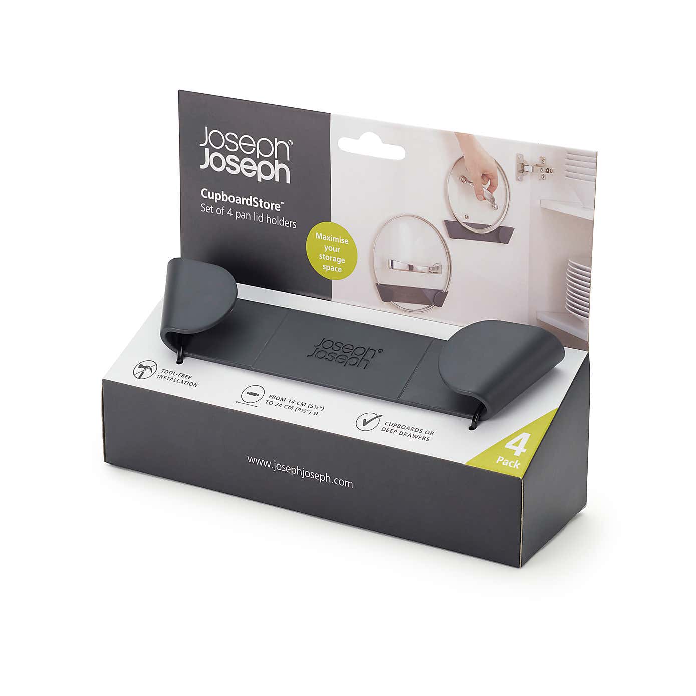 Joseph Joseph Set of 4 Pan Lid Holders Grey
