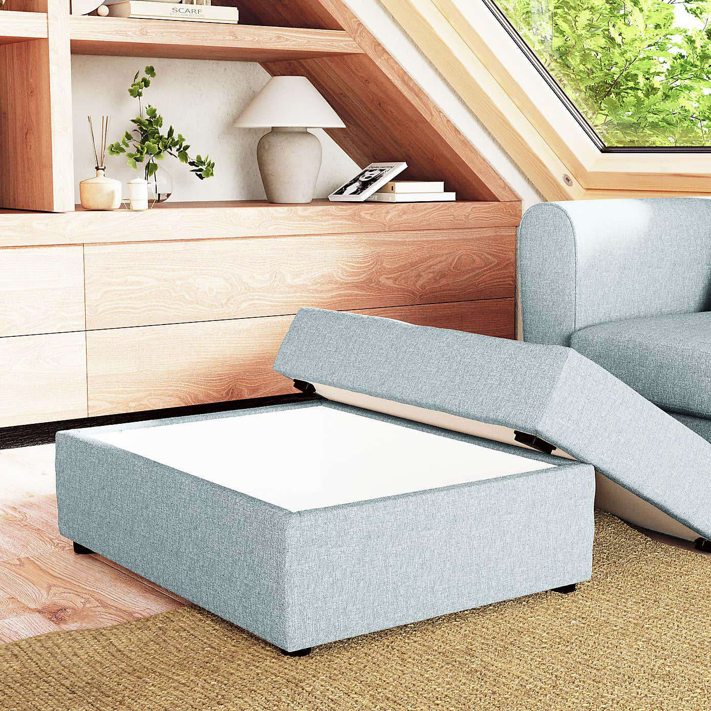 Rectangle Soft Texture Storage Footstool