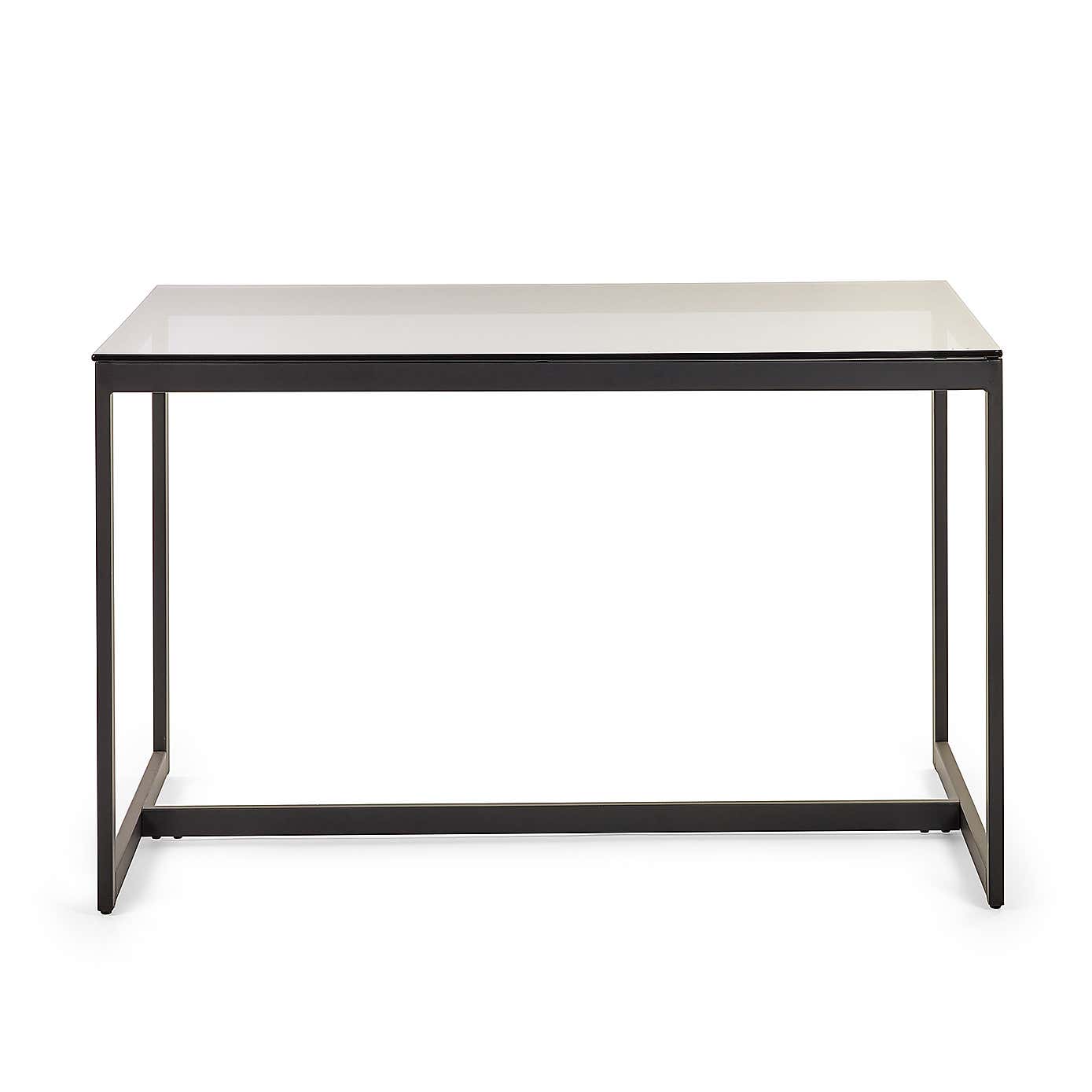 Chicago 4 Seater Dining Table, Smoked Glass