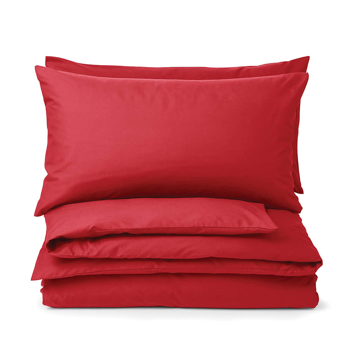 Non Iron Plain Dye Red Housewife Pillowcase Pair