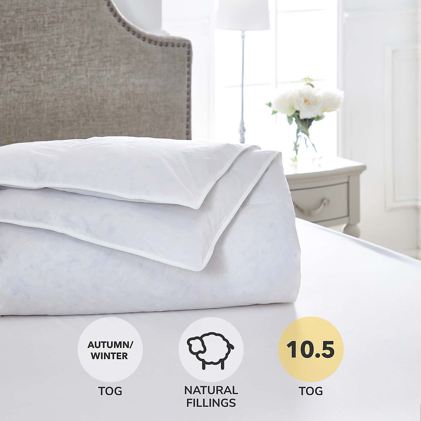 Dorma Luxurious White Goose Down 7.5 Tog Duvet