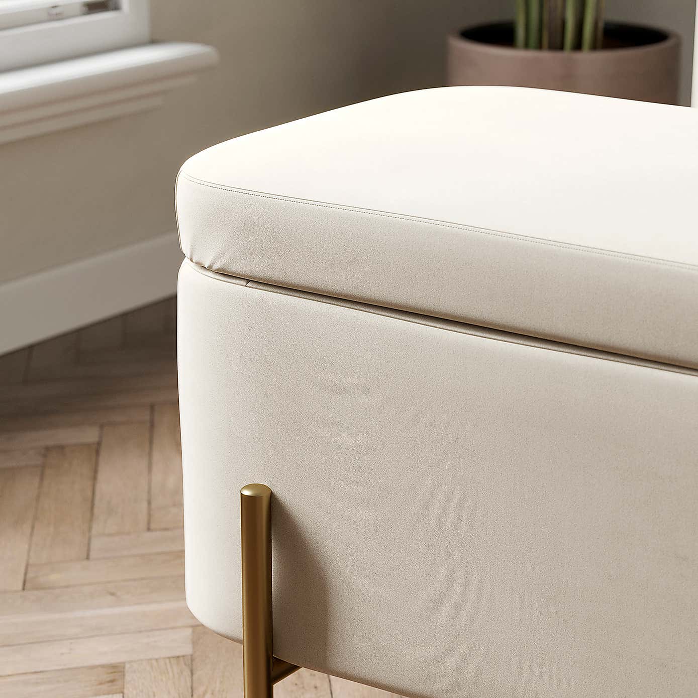 Ivy Velvet Storage Ottoman