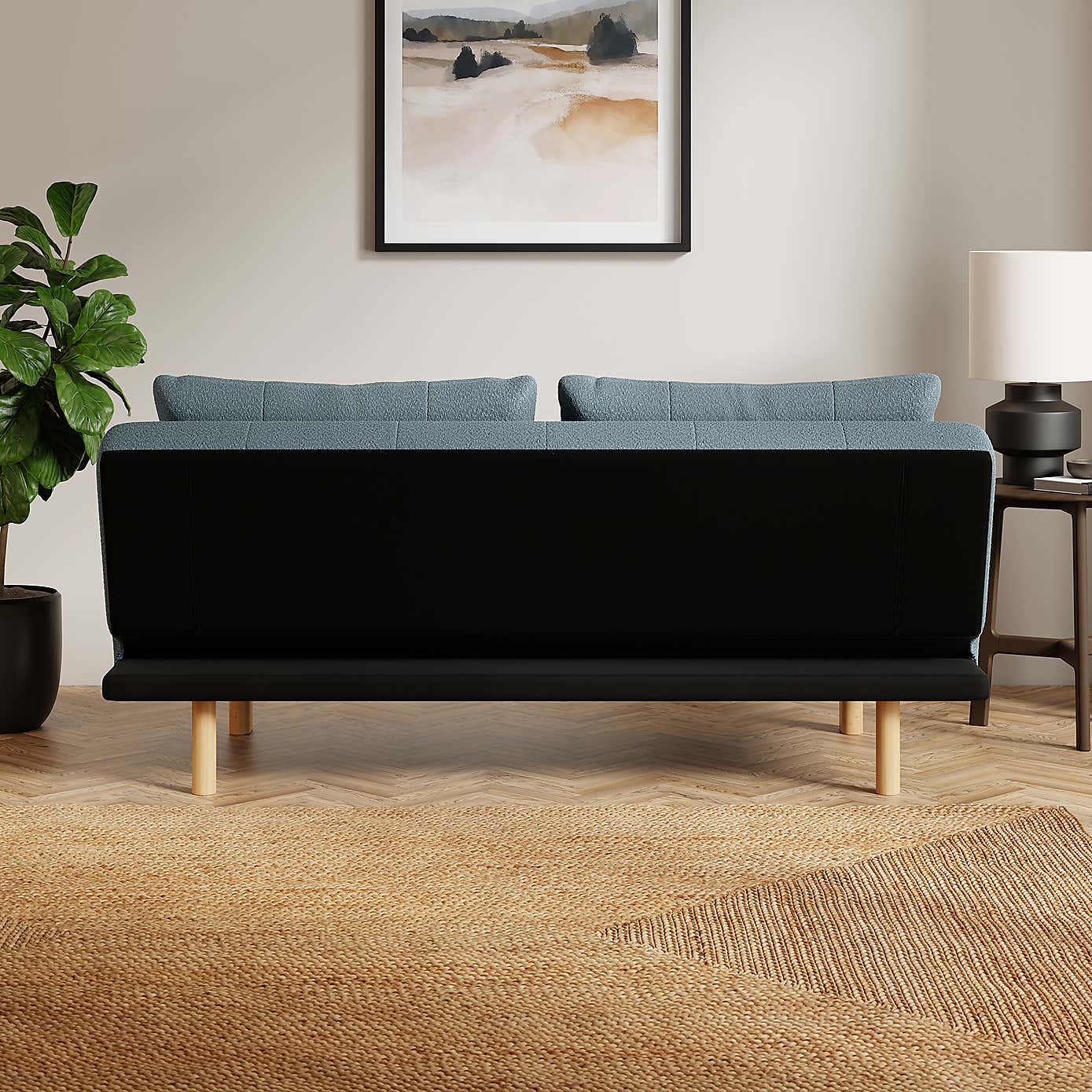 Lottie Boucle Two Tone Clic Clac Double Sofa Bed