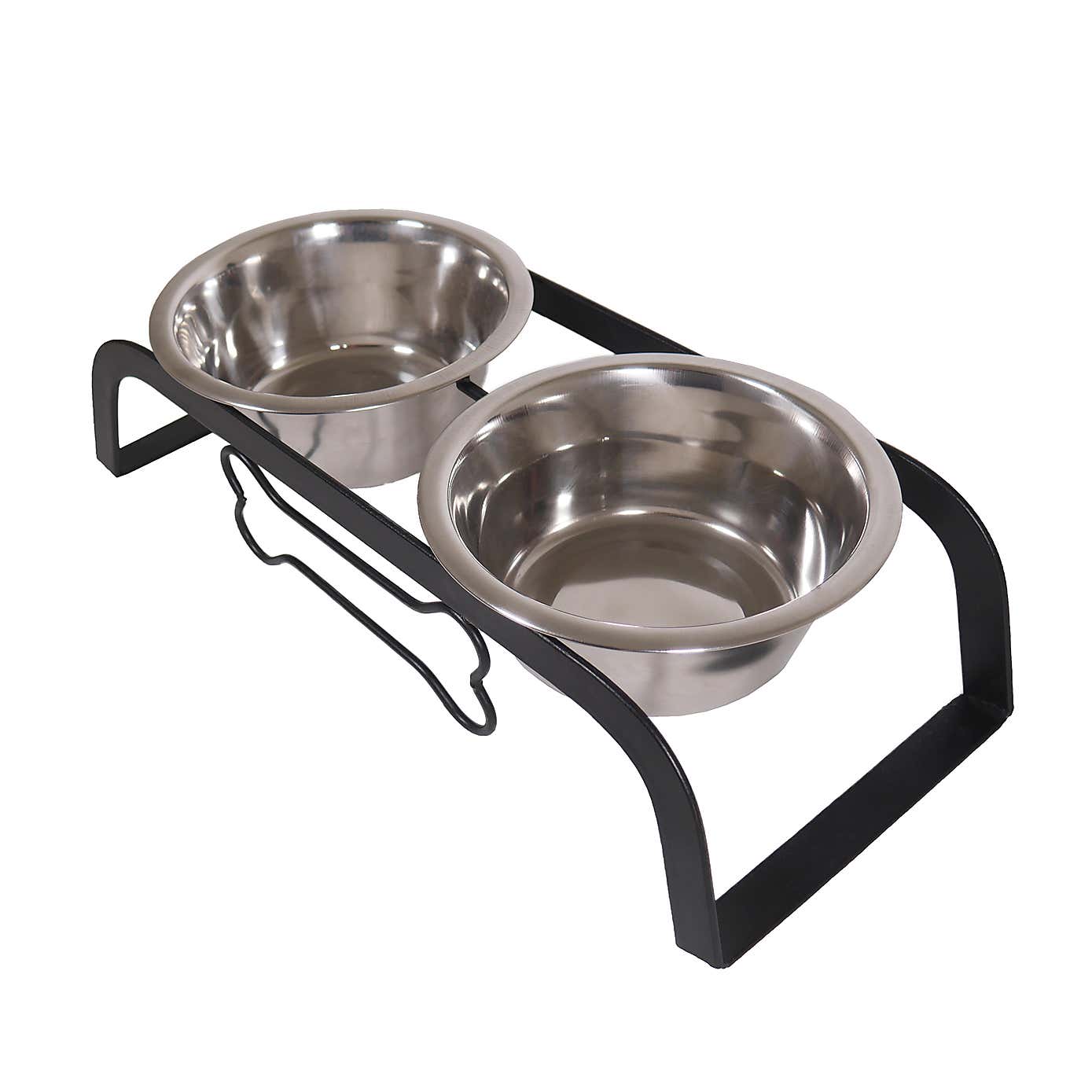 Rosewood Bone Iron Double Diner Pet Bowls