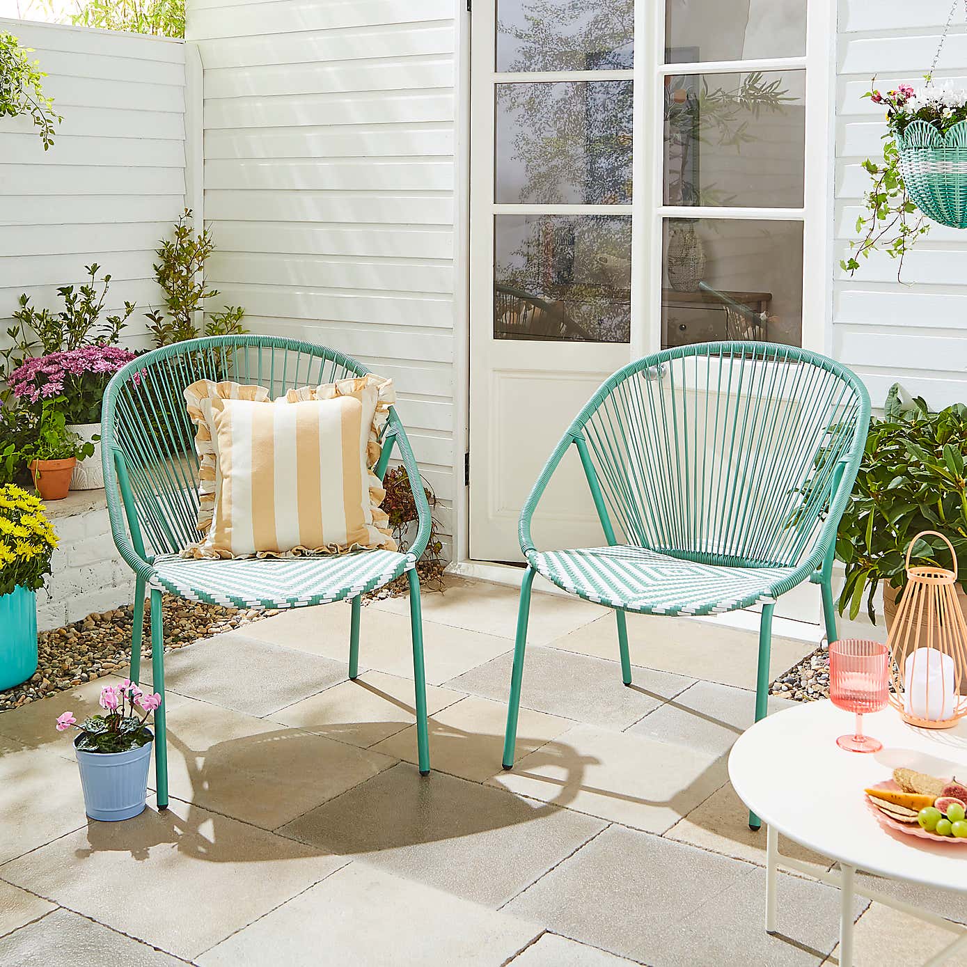 Riviera Chair Jade and White