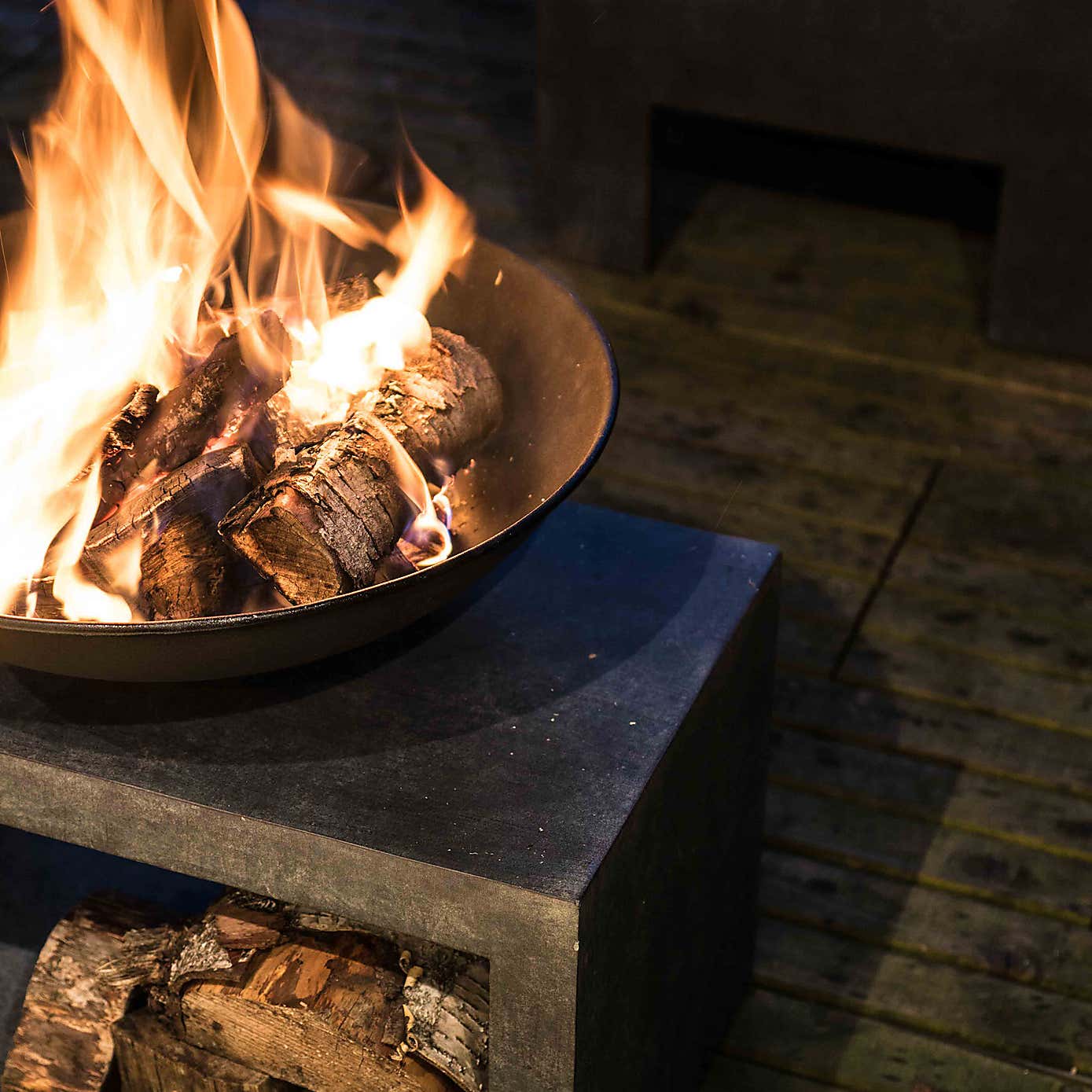 Rectangle Console Granite Fire Bowl