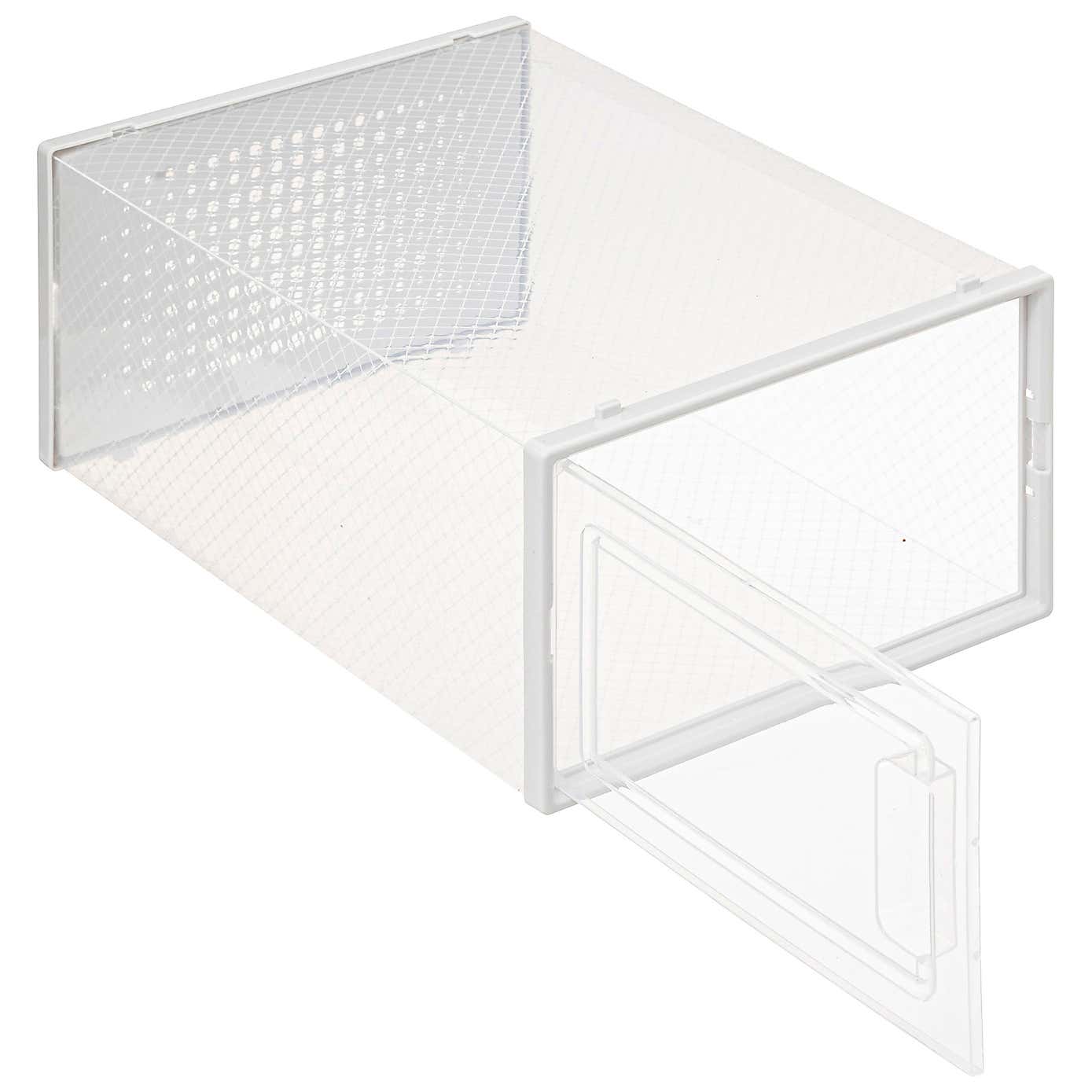 Stackable Set of 4 Clear Shoe Boxes