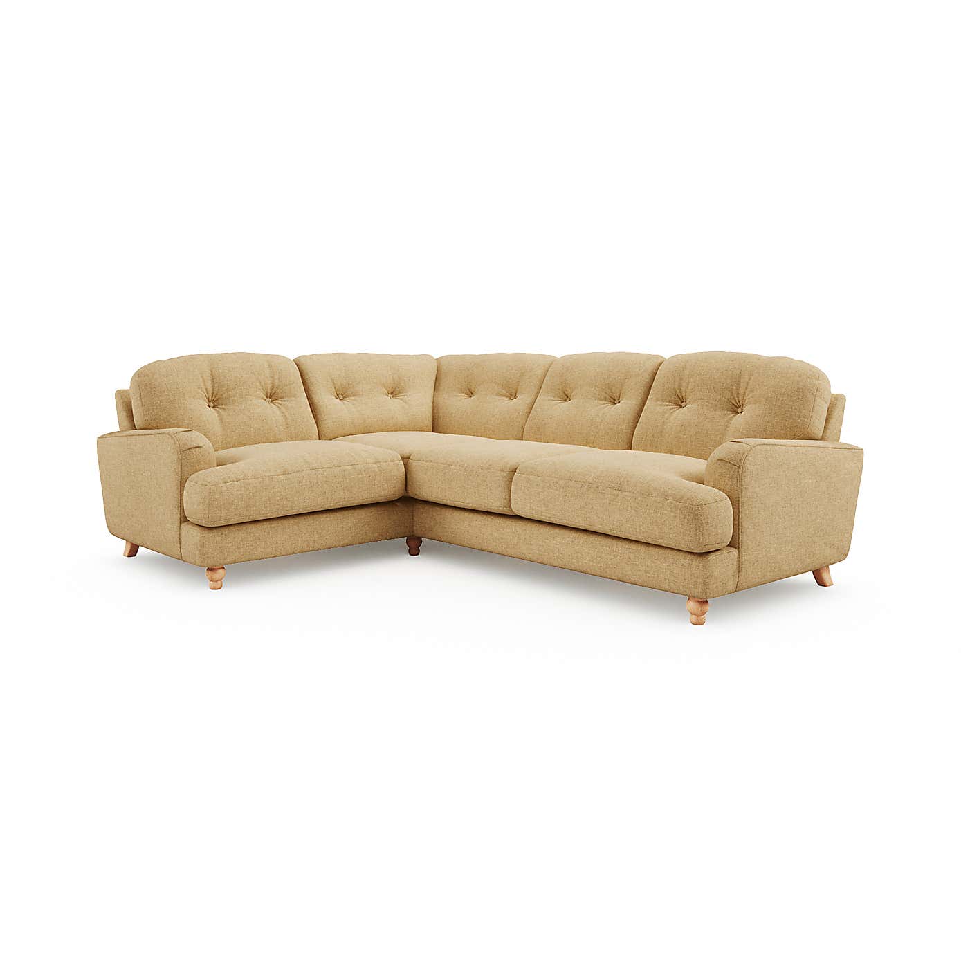 Martha Slub Faux Linen Full Corner Sofa