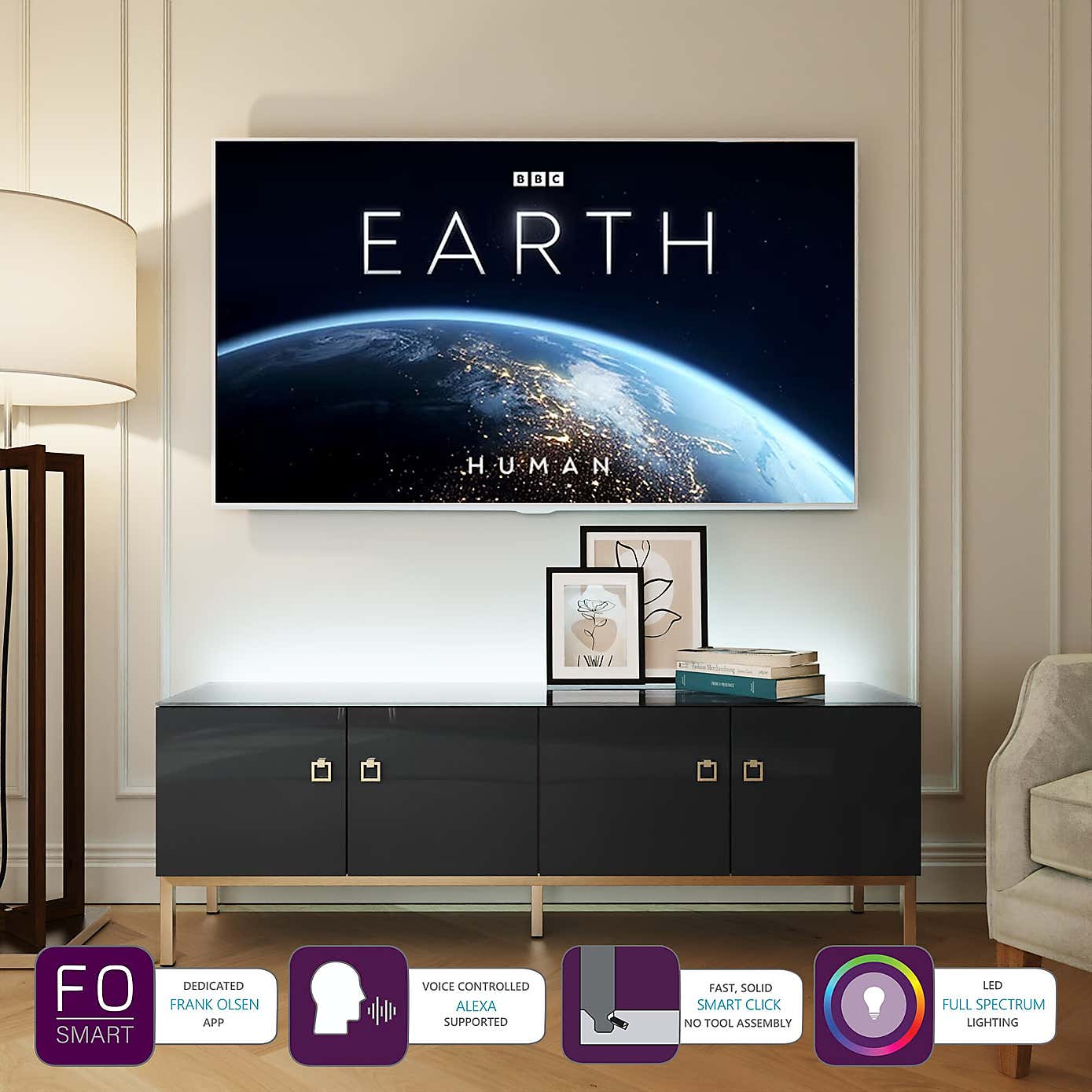 Lyra Low Smart TV Unit for TVs up to 70"