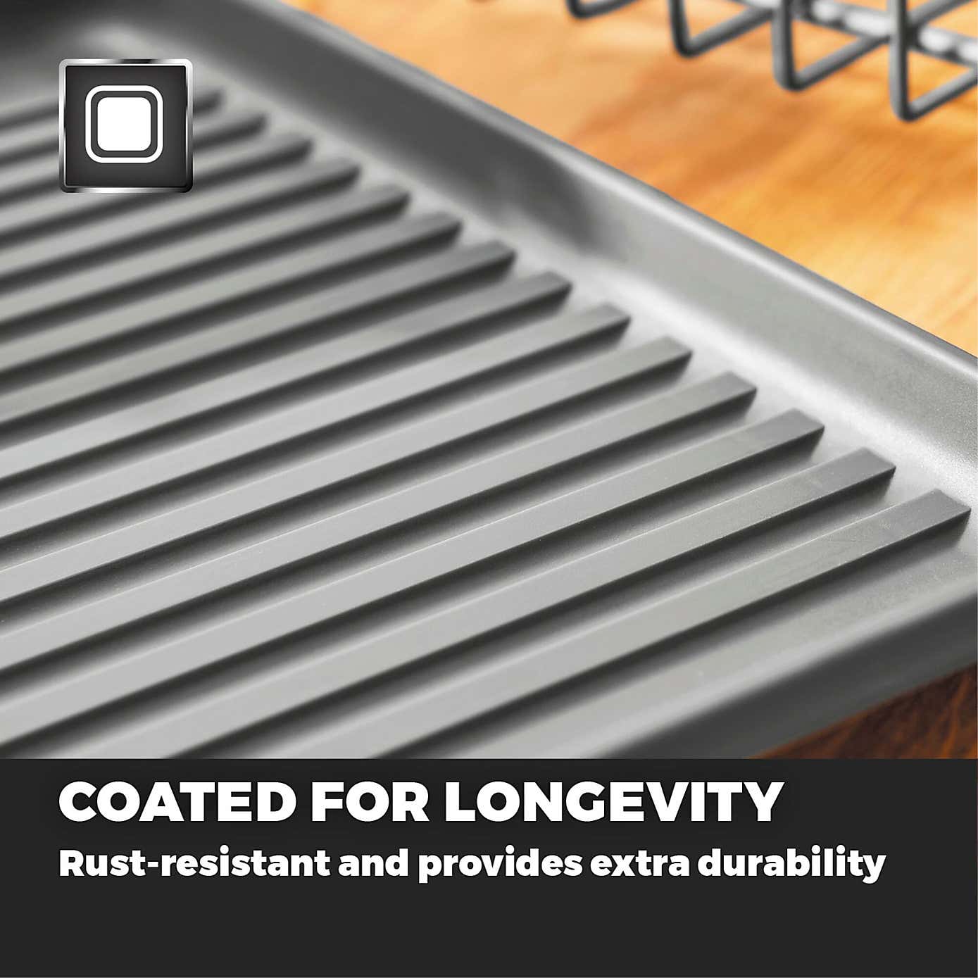 Tower Scandi Dish Rack with Wooden Handles