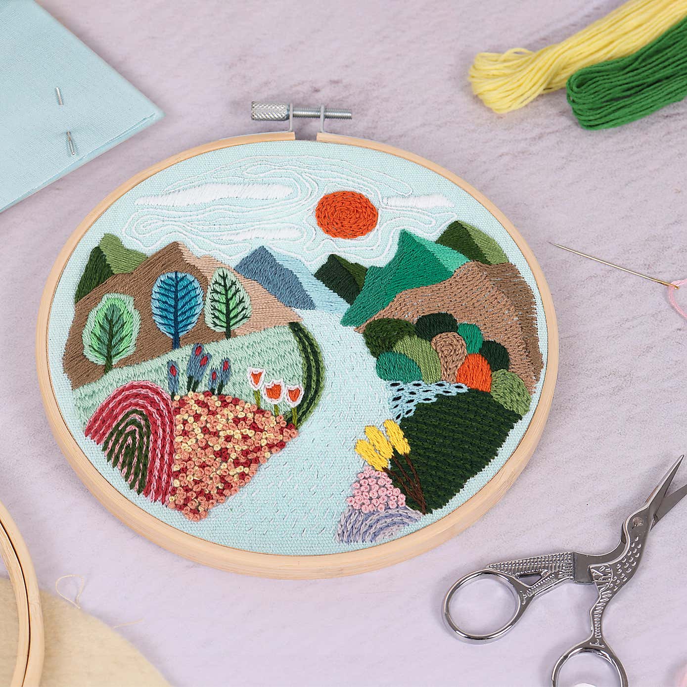 Embroidery Kit Mountain View