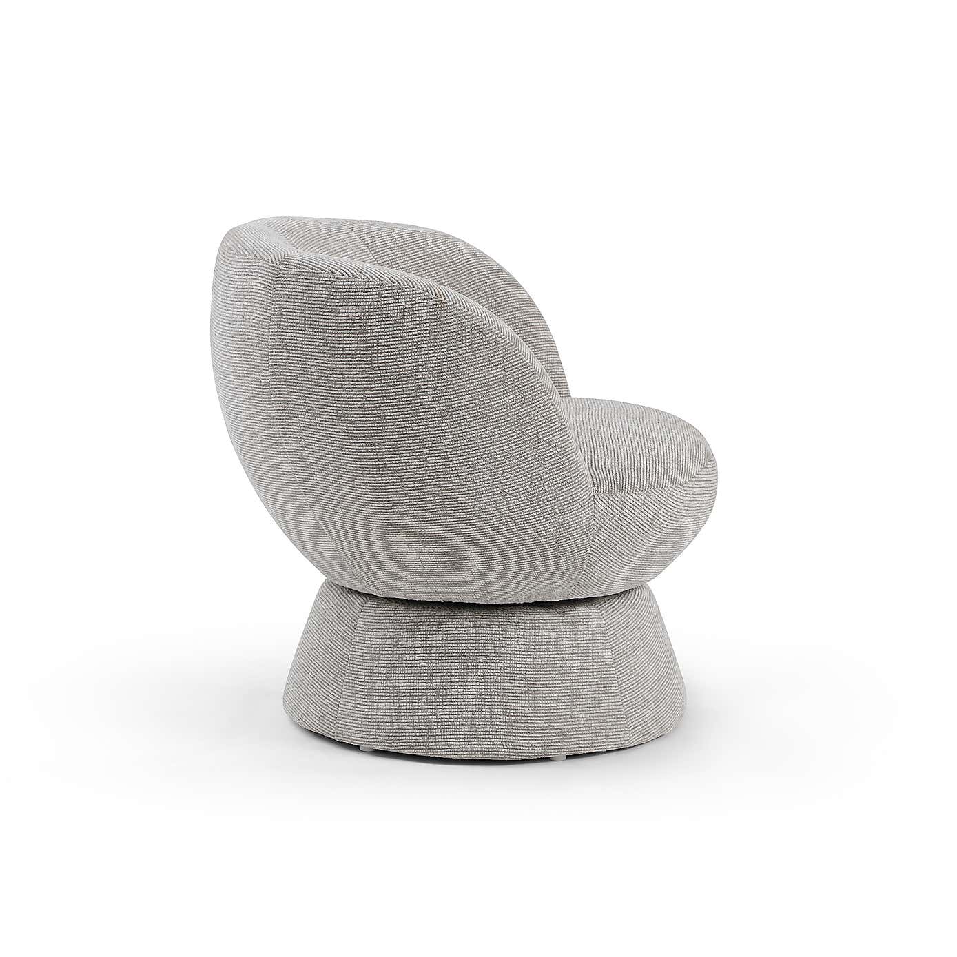 Tulip Chenille Curved Swivel Accent Chair