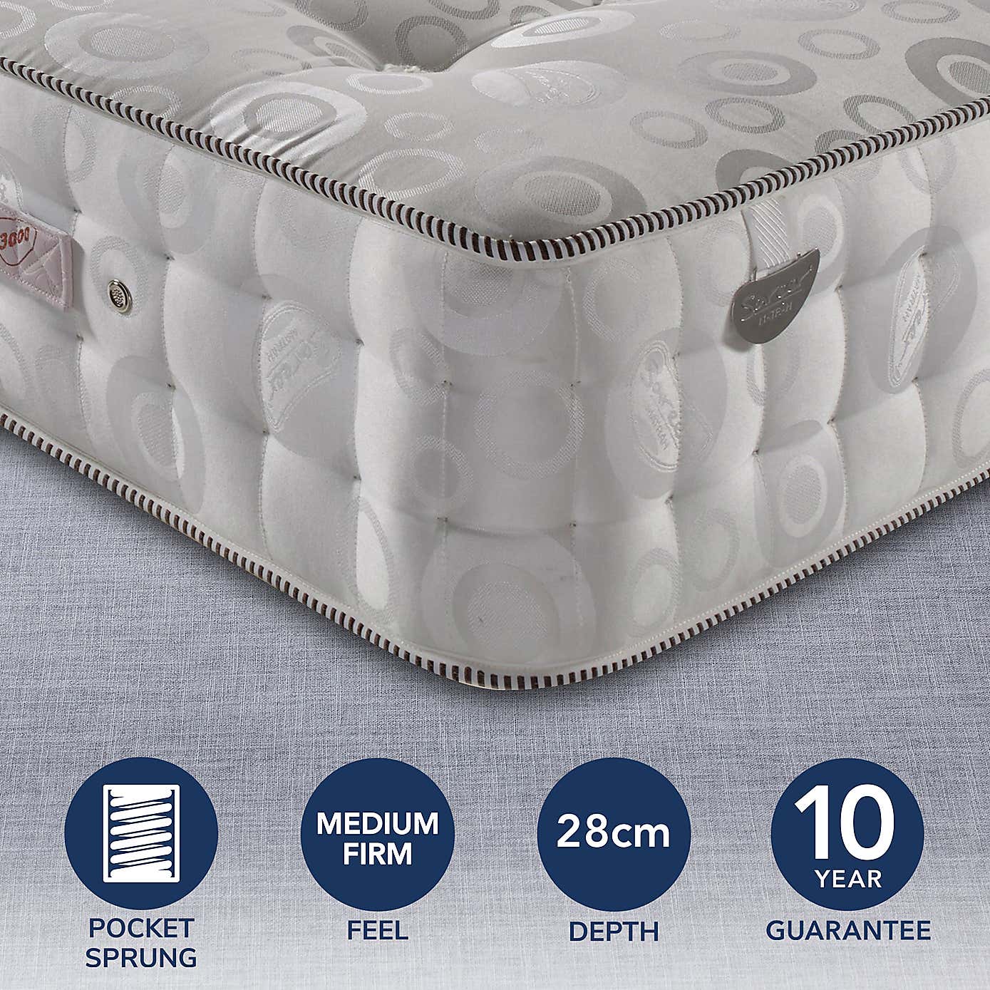 Pocketo Medium Firm 3000 Pocket Sprung Mattress