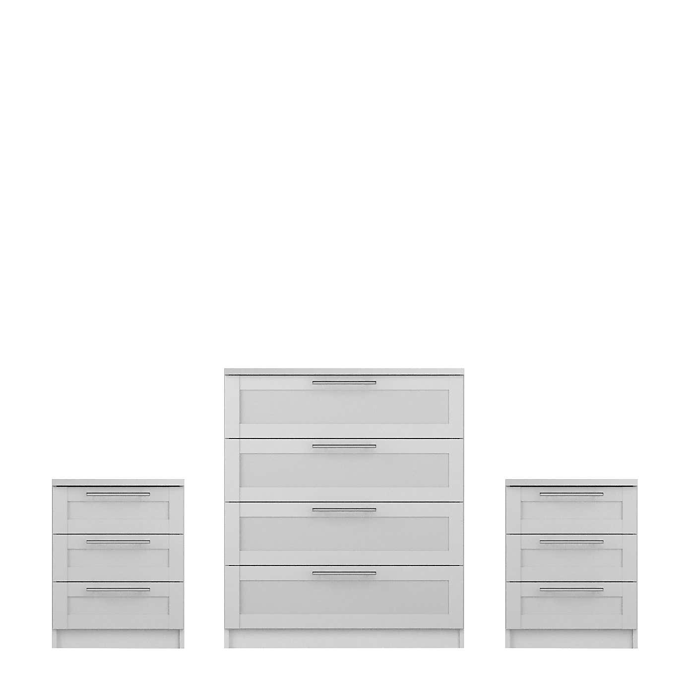 Sudbury Framed 3 Piece Bedroom Furniture Set