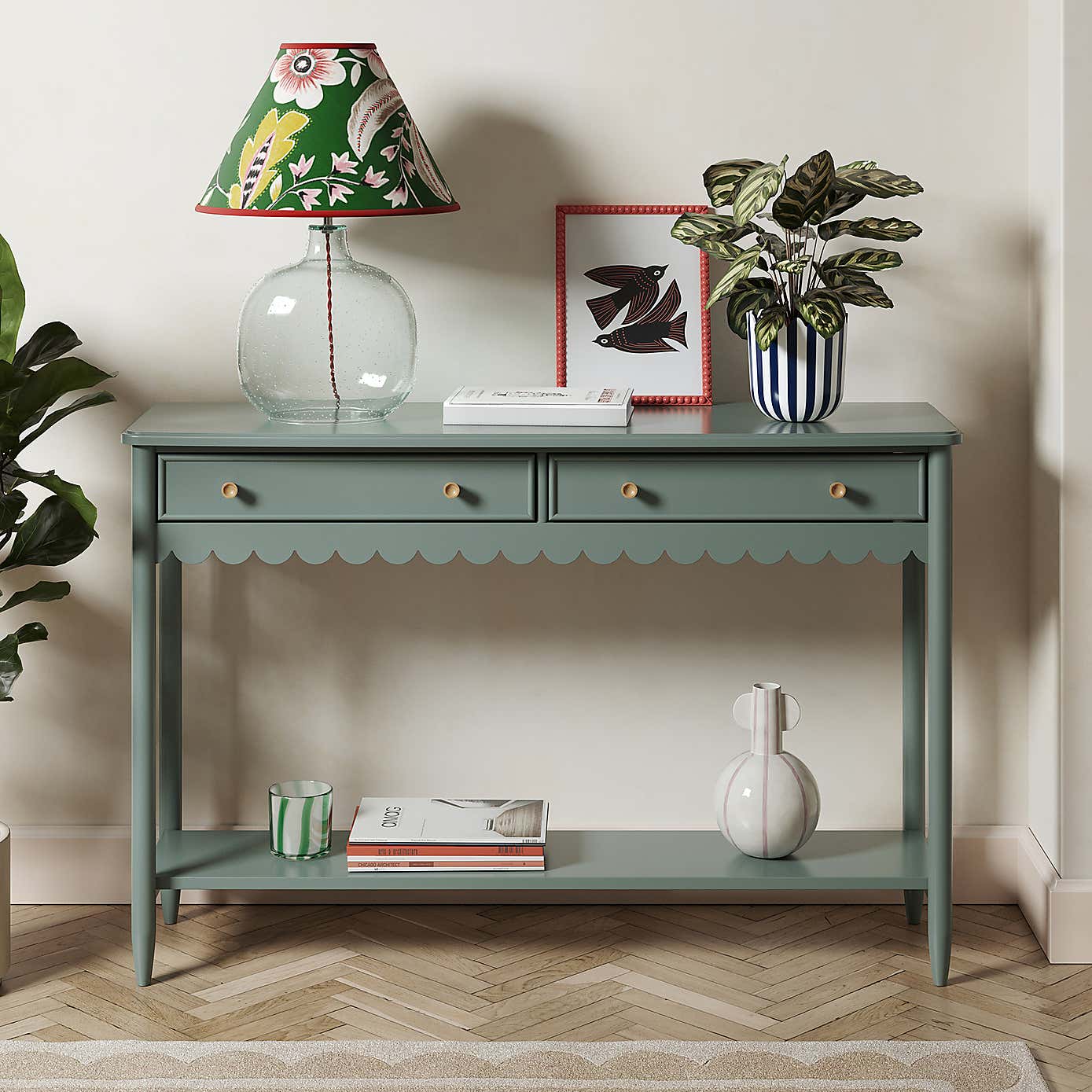 Remi Console Table, Lilypad Green