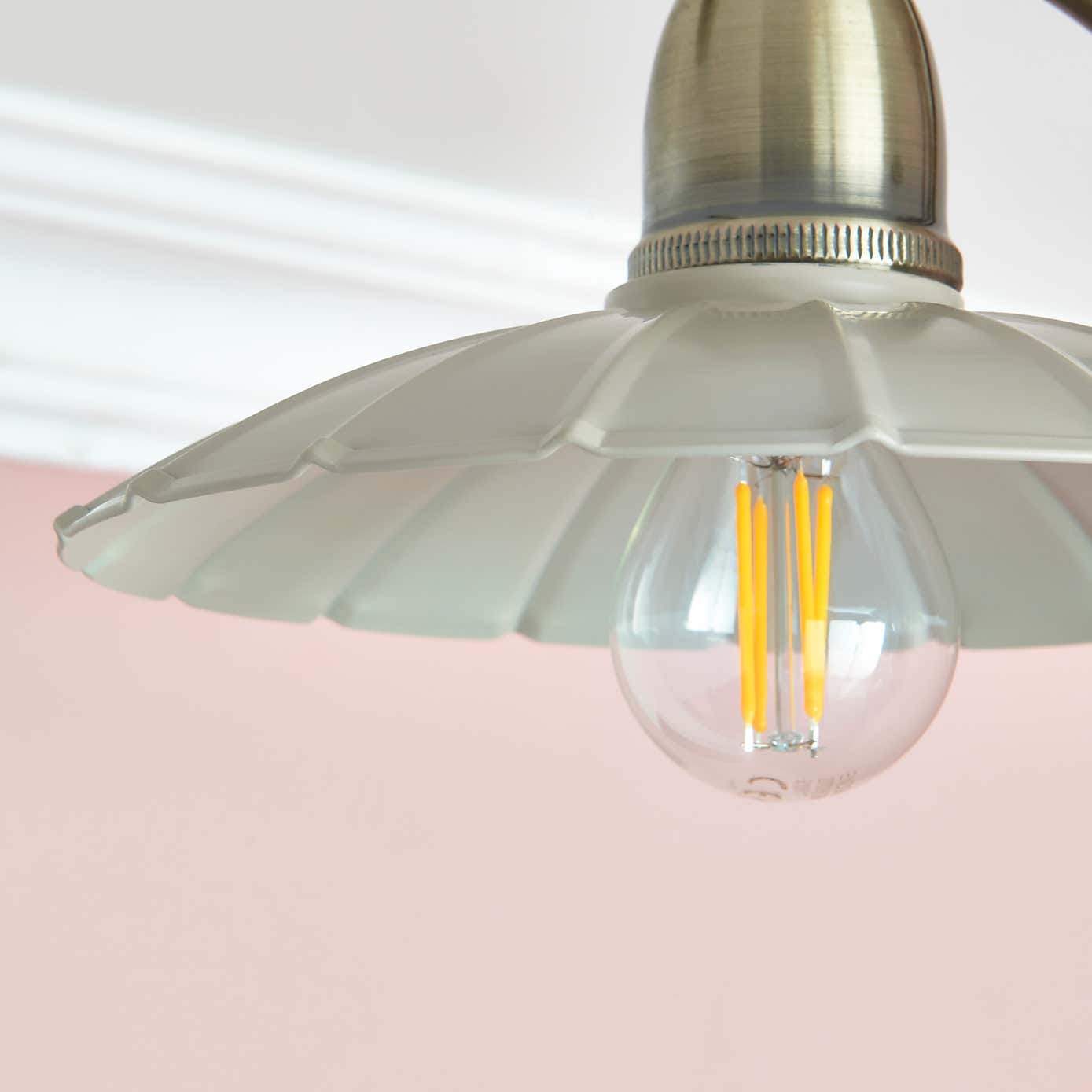 Maya Scallop 3 Light Semi Flush Ceiling Light