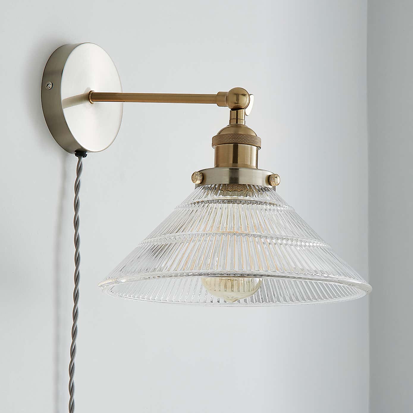 Logan Glass Plug In Easy Fit Wall Light