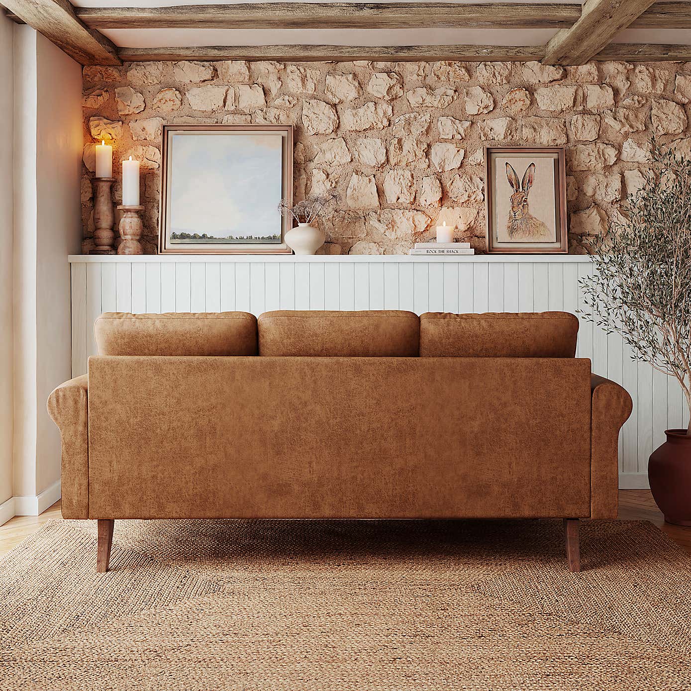 Maeve Compact Faux Leather Corner Chaise Sofa