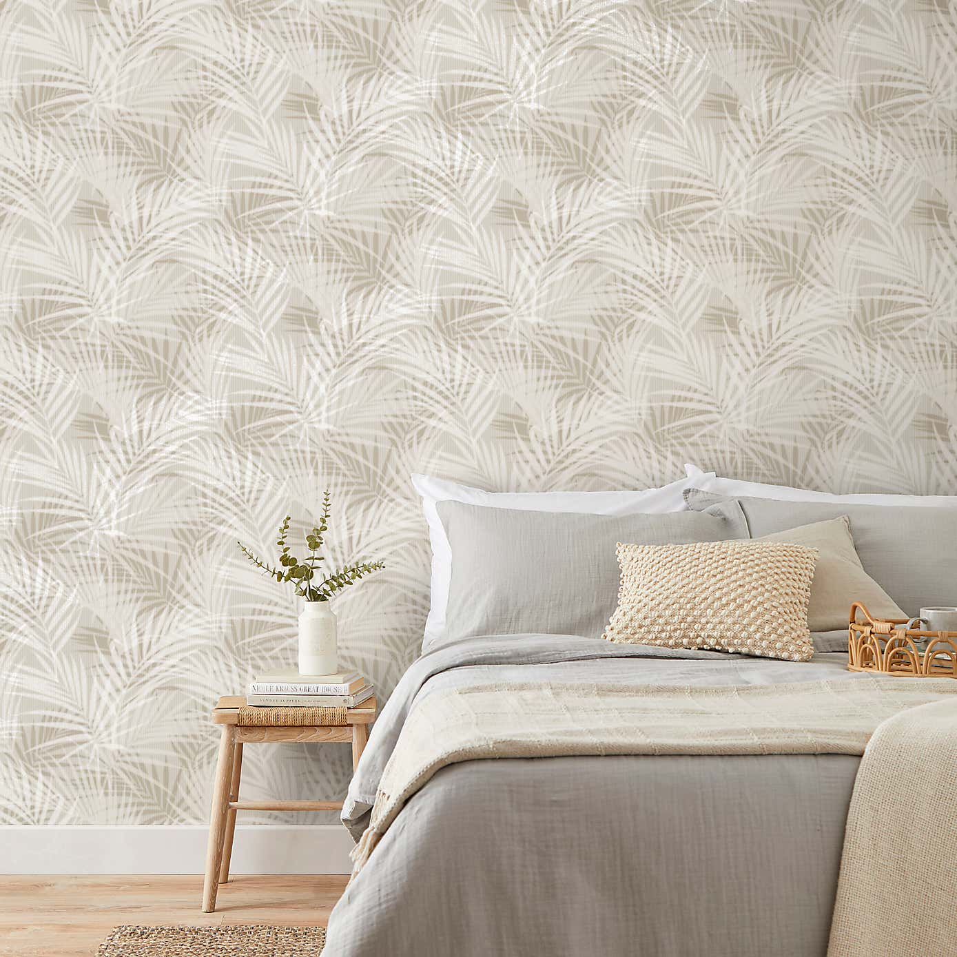 Textured Palm Natural Wallpaper