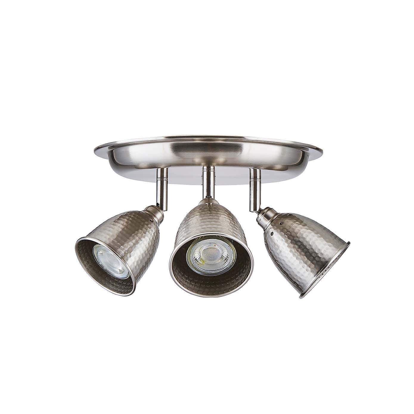 Filbert 3 Light Hammered Chrome Spotlight