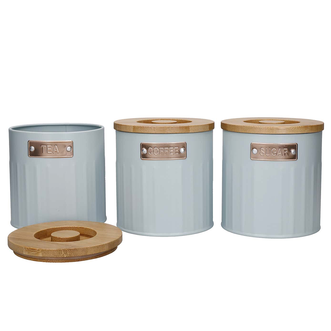 Airtight Metal Coffee Sugar and Tea Canisters