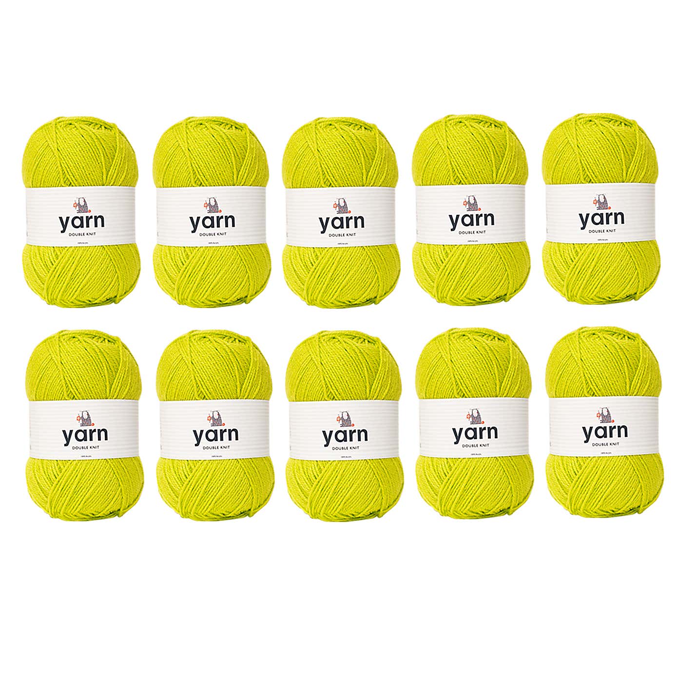 Pack of 10 DK Yarn 100g Balls