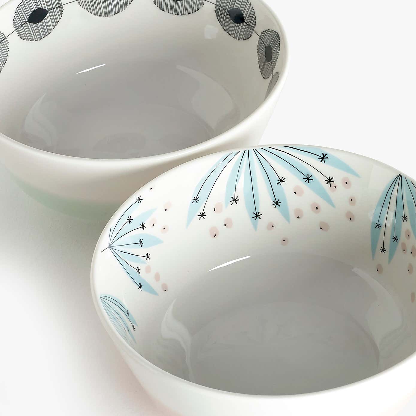 Set of 2 MissPrint Wildflower Cereal Bowls