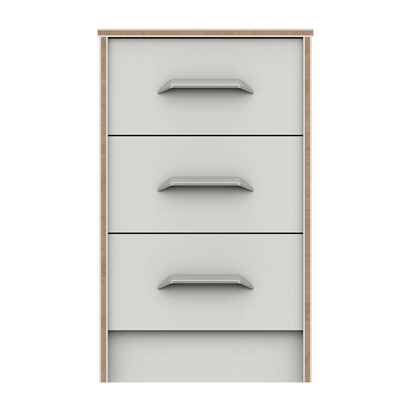 Florrie 3 Drawer Bedside Table