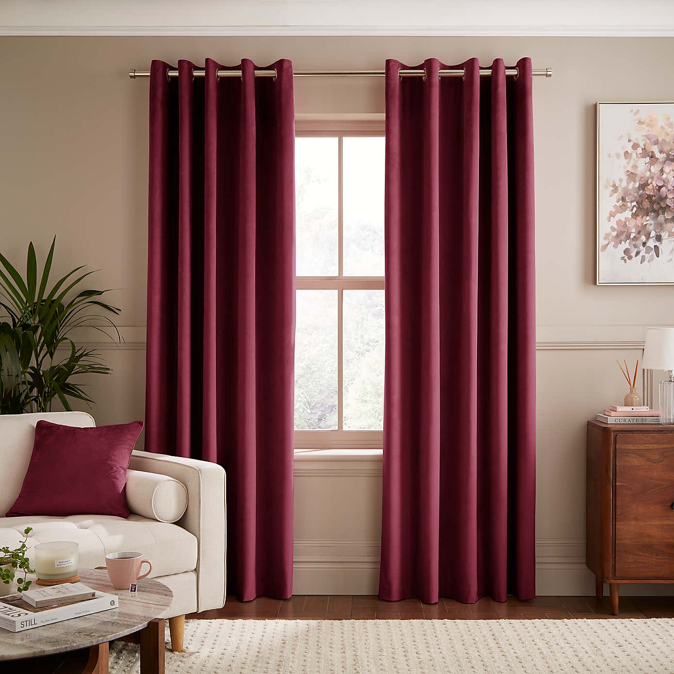Recycled Velour Eyelet Curtains
