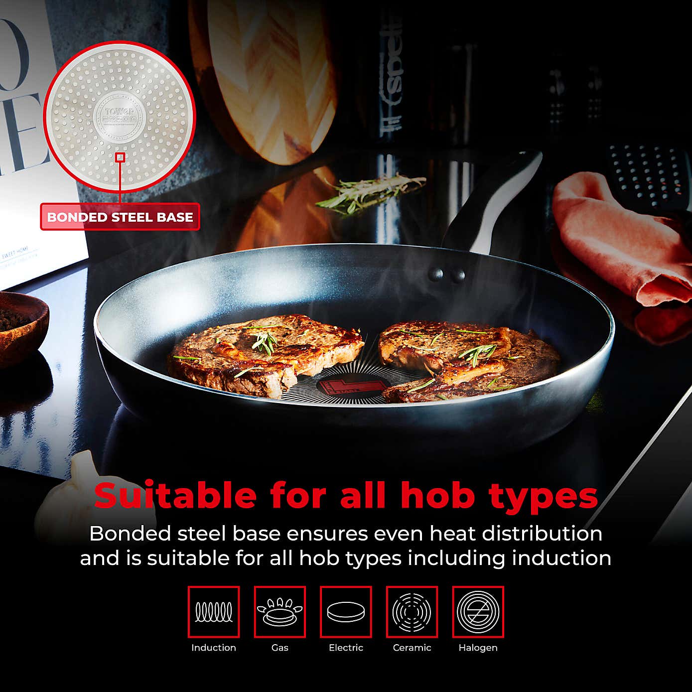 Tower Smart Start Gourmet Non-Stick Aluminium 5 Piece Pan Set