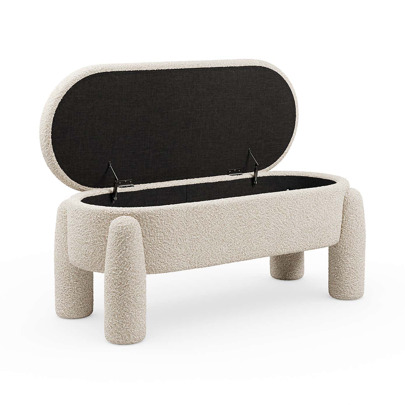 Romy Boucle Natural Storage Ottoman