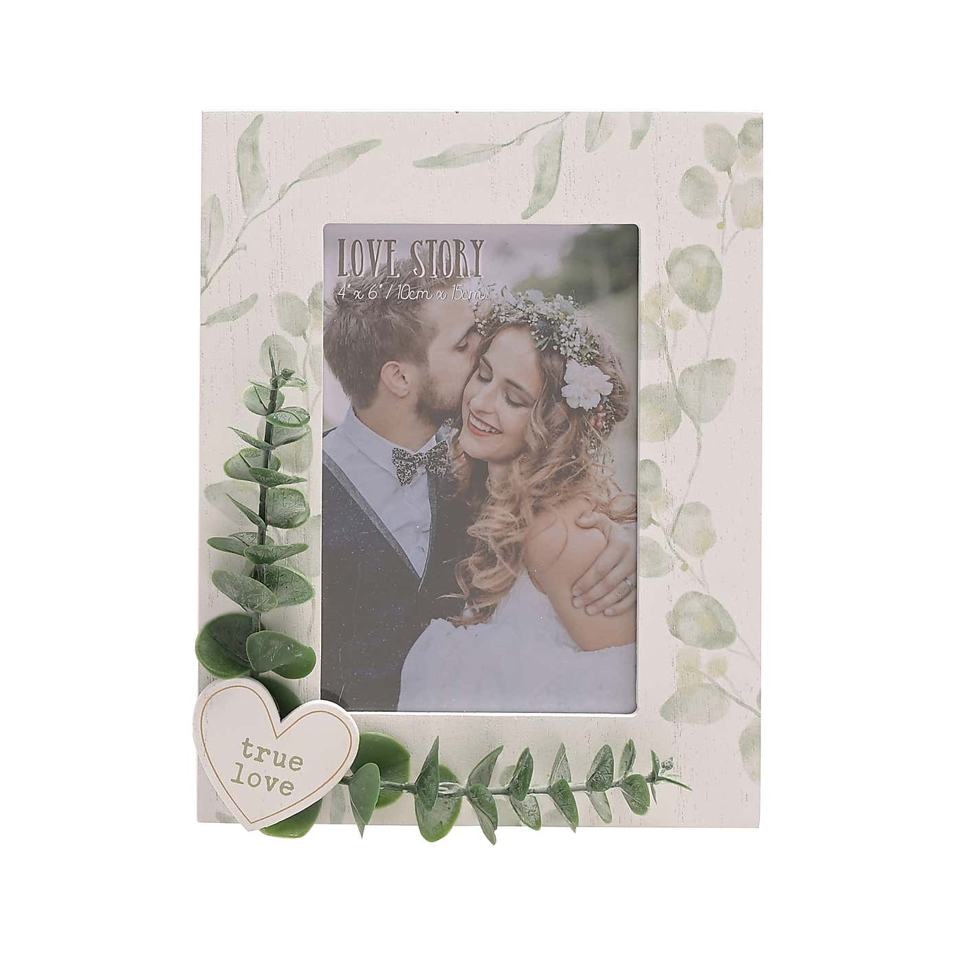 Love Story White True Love Leaves Photo Frame