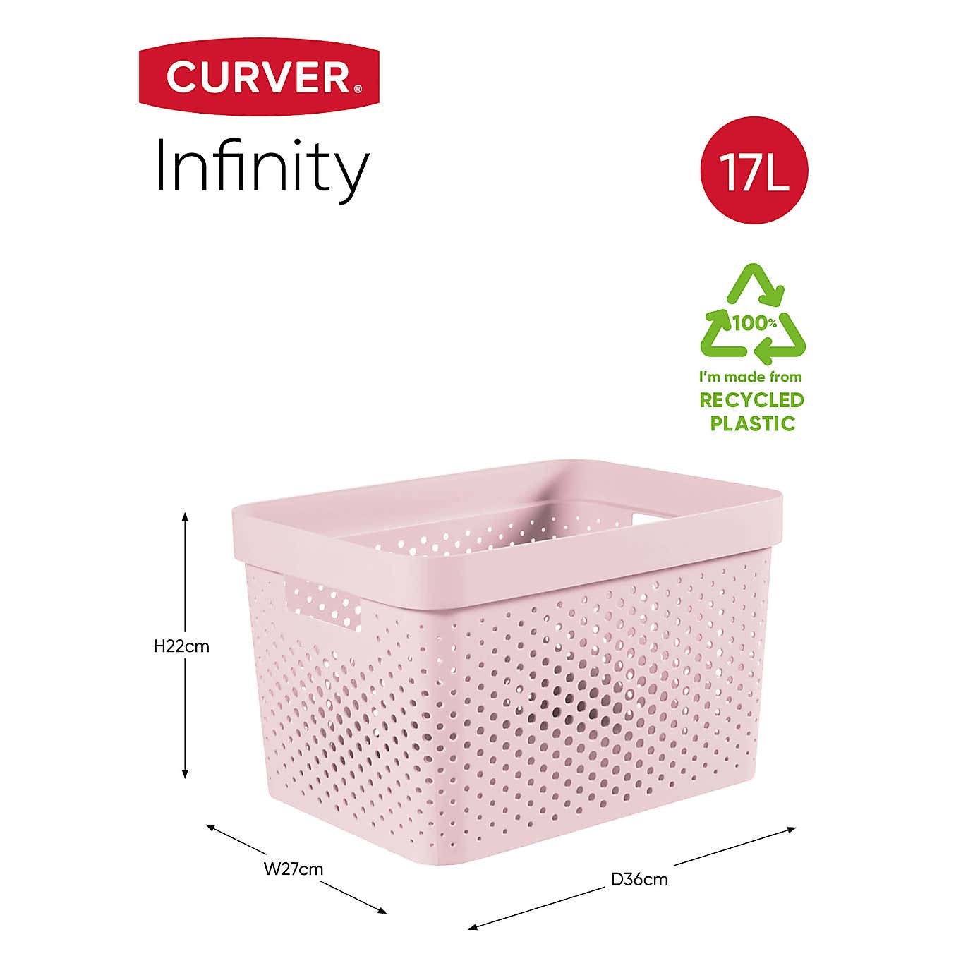 Curver Infinity 100% Recycled Plastic Storage Basket