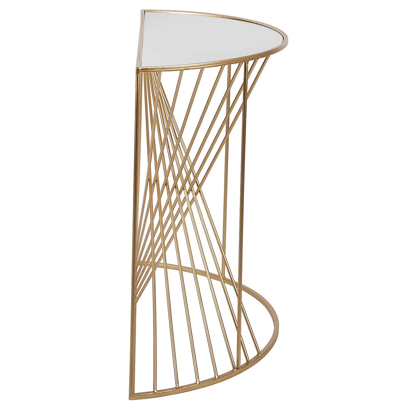 Liberty Glass and Gold Half Moon Console Table