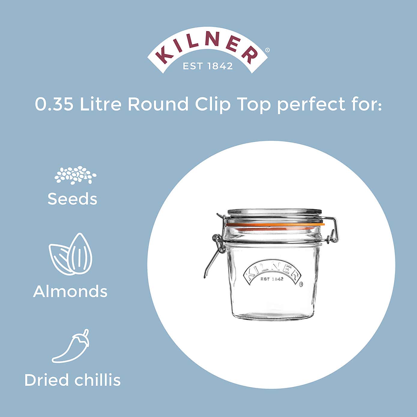 Kilner Clip Top Round Jar 0.35 Litre