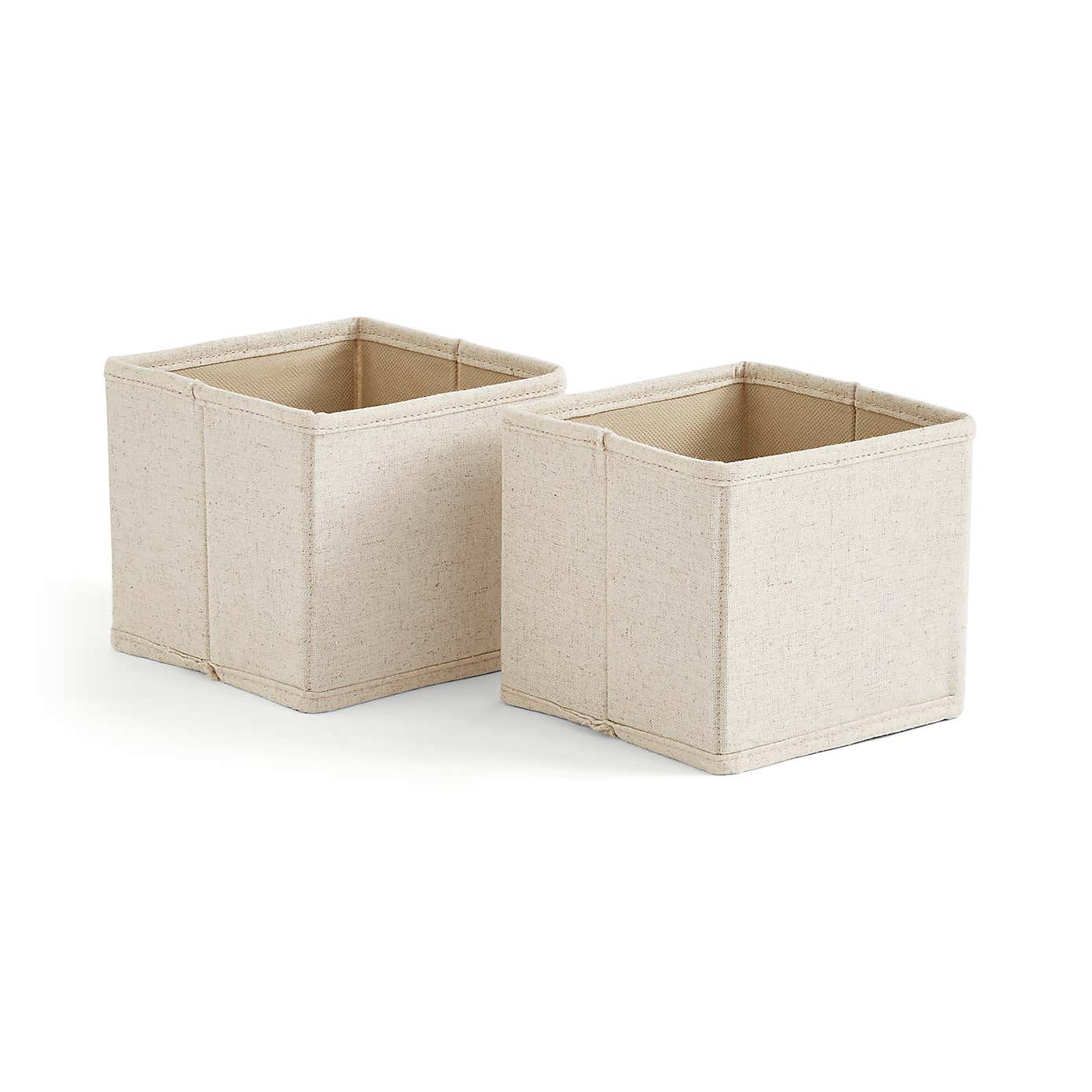 The Edited Life Set of 2 Small Square Linen Drawer Organisers