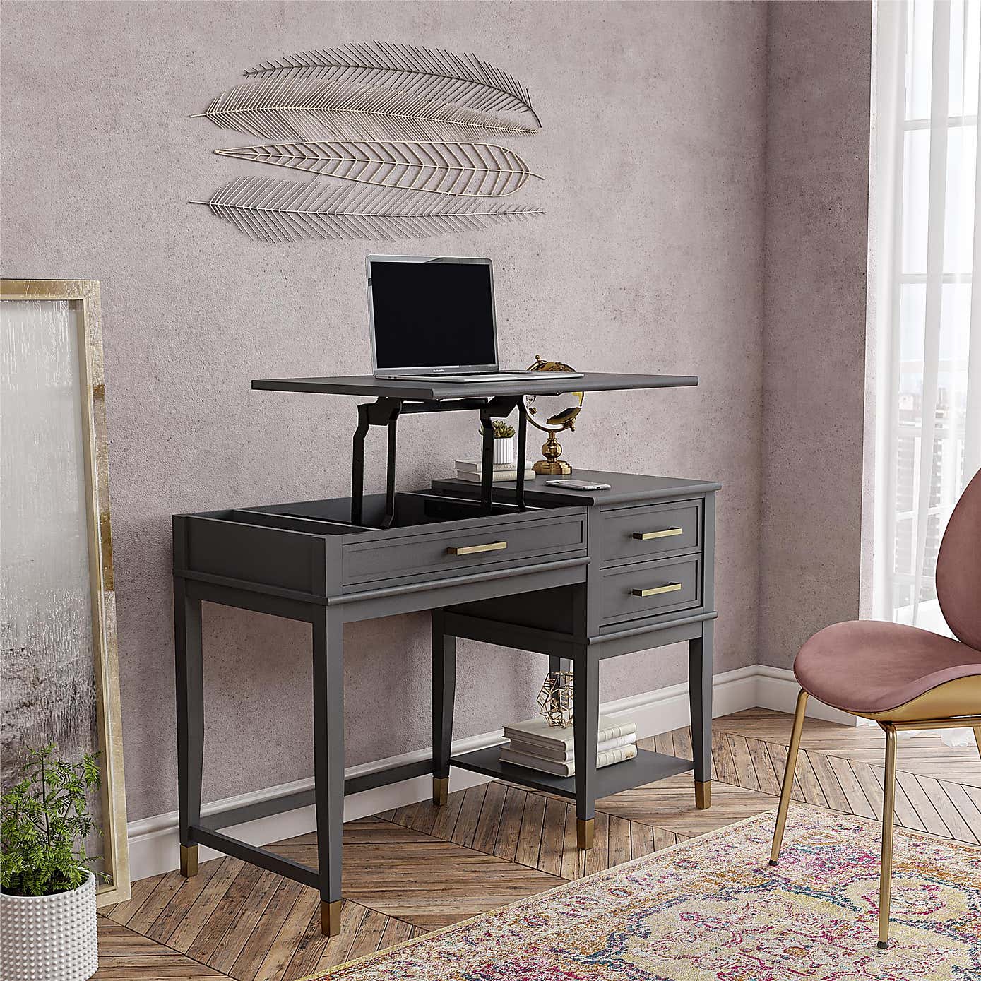 Cosmo Westerleigh Lift Desk, Graphite